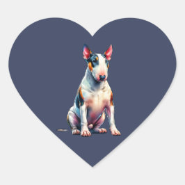 Miniature Bull Terrier Dog Herz-Aufkleber