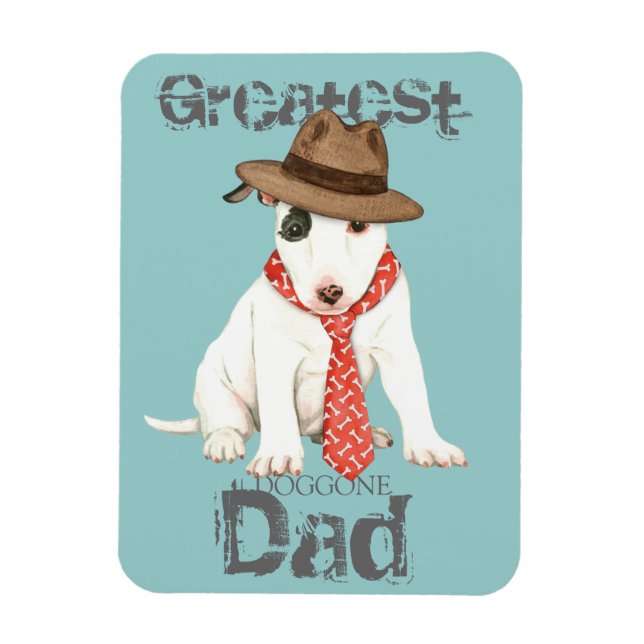 Miniature Bull Terrier Vater Magnet (Vertikal)