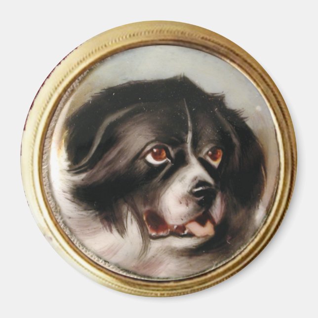 MINIATURE DOG PORTRAITS Neufundland Magnet (Vorne)