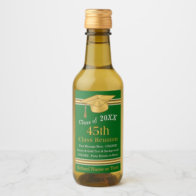 Miniature Étiquette bouteille de vin, vert et or (Devant)