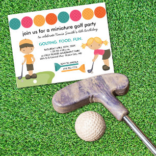 Miniature Golf Anniversaire fêtes Invitations pour