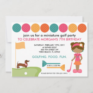 Miniature Golf Enfants Invitations de fête d'anniv