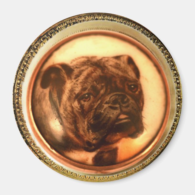 MINIATURE HUND PORTRAITS Bulldog Magnet (Vorne)