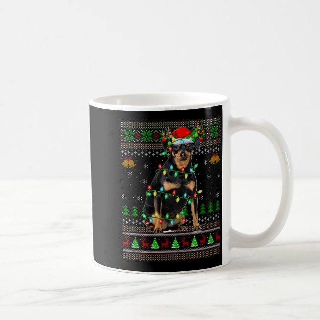 Miniature Nscher Dog Ugly Christmas Sweaters Holid Kaffeetasse (Rechts)