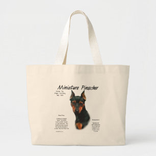 Miniature Pinscher (blk/rust) Historie Design Jumbo Stoffbeutel