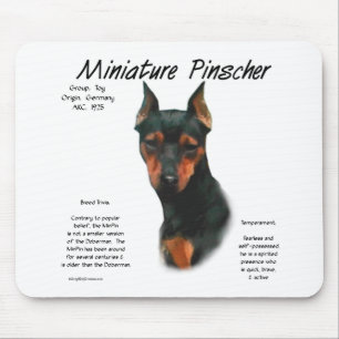 Miniature Pinscher (blk/rust) Historie Design Mousepad