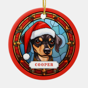 Miniature Pinscher Cercle en céramique Ornement