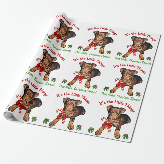 Miniature Pinscher Christmas Geschenkpapier (Ungerollt)