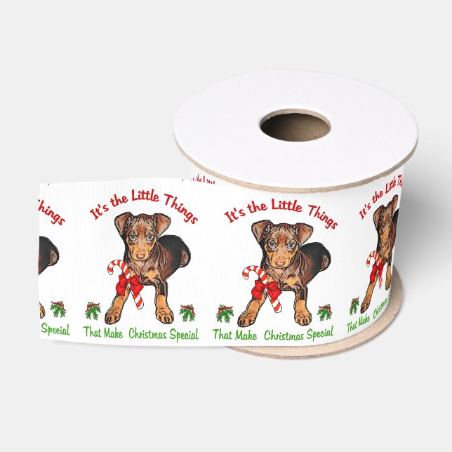 Miniature Pinscher Christmas Ripsband (Spule)