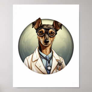 Miniature Pinscher Dog Doctor Poster