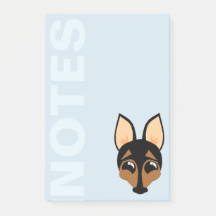 MINIATURE PINSCHER DOG GRAPHIC POST IT NOTEPAD POST-IT KLEBEZETTEL