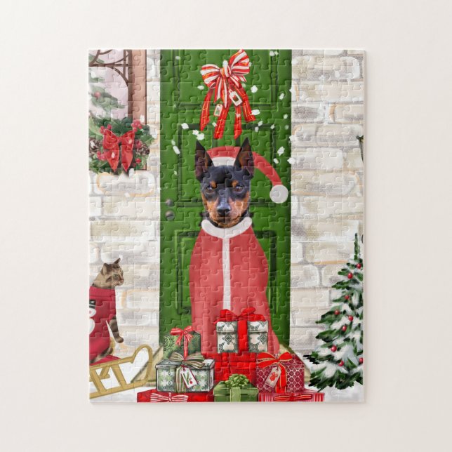 Miniature Pinscher Dog Weihnachten (Vertikal)