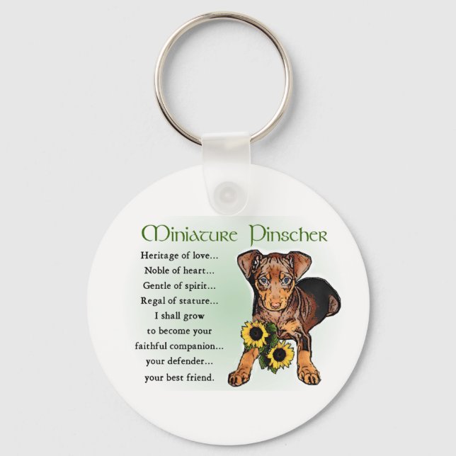 Miniature Pinscher Gifts Schlüsselanhänger (Vorderseite)