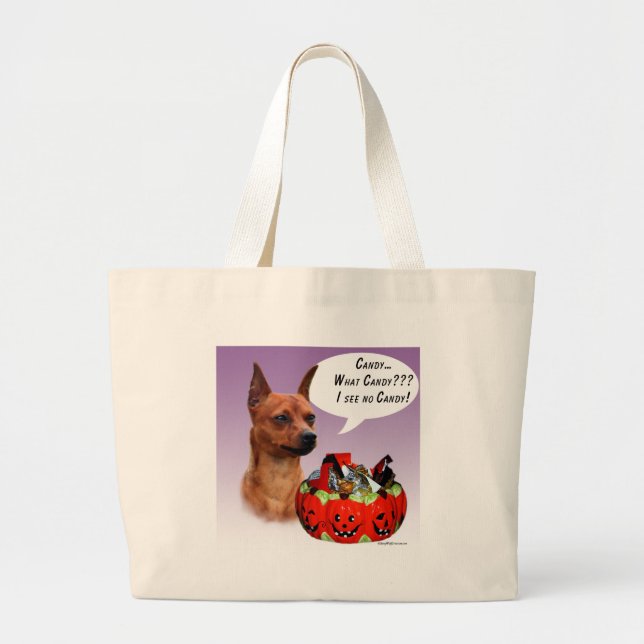 Miniature Pinscher Halloween Candy Jumbo Stoffbeutel (Vorne)
