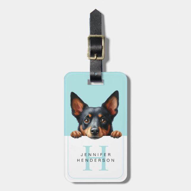 Miniature Pinscher Hund Gepäckanhänger (Vorderseite vertikal)