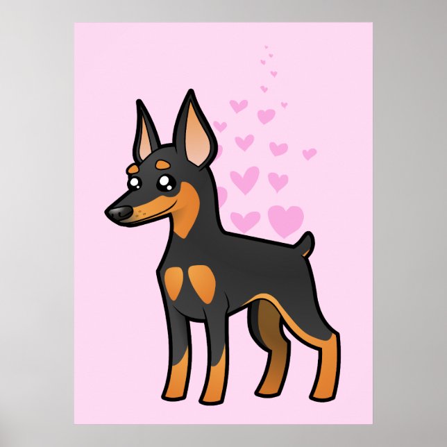 Miniature Pinscher / Manchester Terrier Liebe Poster (Vorne)