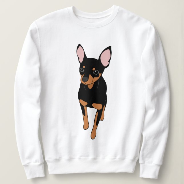 Miniature Pinscher Min Button Sweatshirt (Design vorne)