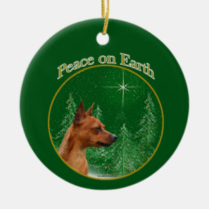 Miniature Pinscher Peace Keramik Ornament
