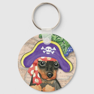 Miniature Pinscher Pirate Schlüsselanhänger