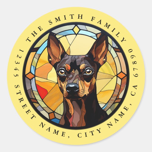 Miniature Pinscher Round Stickers (Vorderseite)