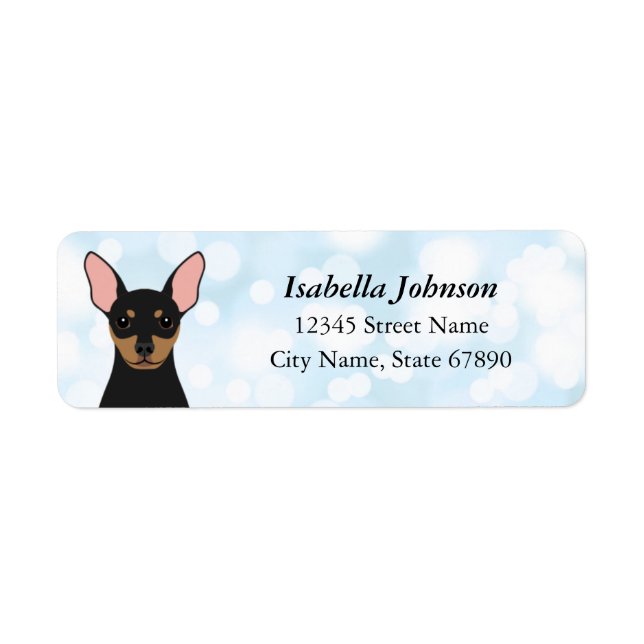 Miniature Pinscher Rücksendeadressen-Aufkleber (Vorne)