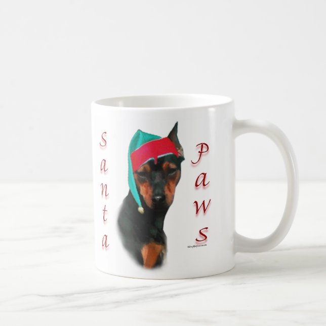Miniature Pinscher Santa Paws Kaffeetasse (Rechts)