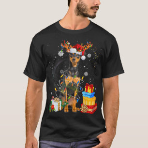 Miniature Pinscher Weihnachtsbaum Light Pajama Dog T-Shirt