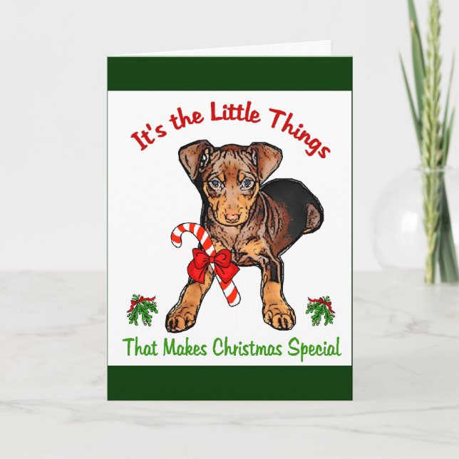 Miniature Pinscher Weihnachtsgeschenke Feiertagskarte (Vorderseite)