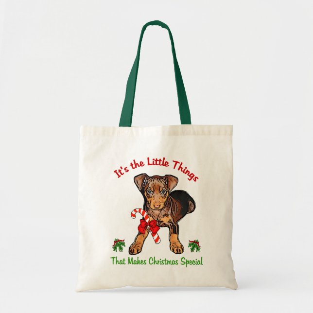 Miniature Pinscher Weihnachtsgeschenke Tragetasche (Vorne)