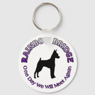 MINIATURE PISCHER MIN BUTTON RAINBOW BRIDGE SCHLÜS SCHLÜSSELANHÄNGER