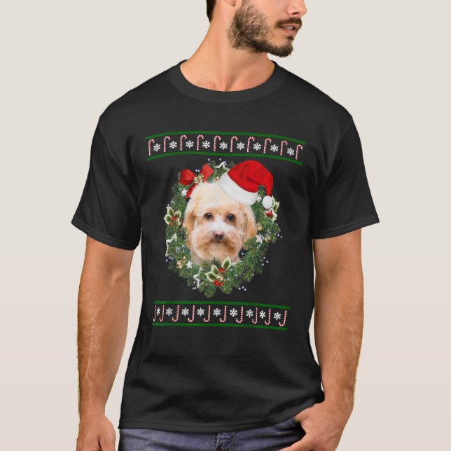 Miniature Poodle Christmas Tree Dog Santa Xmas Tee (Vorderseite)