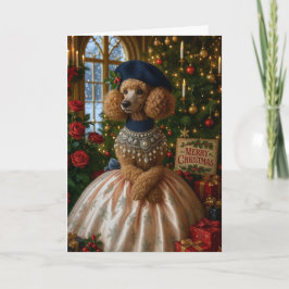 Miniature Poodle Holiday Card Feiertagskarte