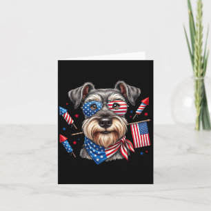 Miniature Schnauzer Amerikanische Flagge Memorial  Karte