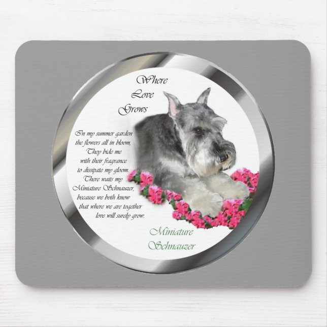 Miniature Schnauzer Art Ohrts Mousepad (Vorne)