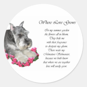 Miniature Schnauzer Art Ohrts Runder Aufkleber