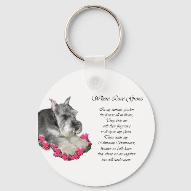 Miniature Schnauzer Art Ohrts Schlüsselanhänger (Vorderseite)
