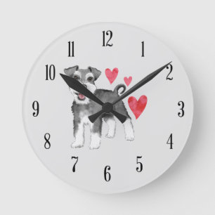Miniature Schnauzer Chien race Horloge ronde de la