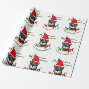 Miniature Schnauzer Christmas Merry Geschenkpapier