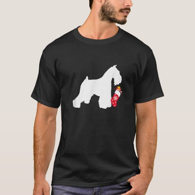 Miniature Schnauzer Christmas Stocking Stuffer Dog T-Shirt (Vorderseite)