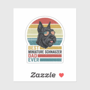 Miniature Schnauzer Dad Vintage Patriotes Shirt De Aufkleber