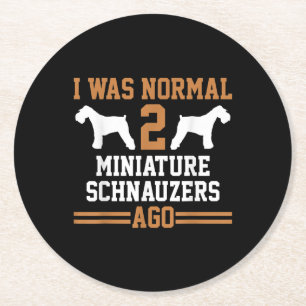 Miniature Schnauzer Dog 2 Two Dog Trainer School Runder Pappuntersetzer