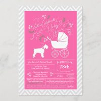 Miniature Schnauzer Dog Baby Dusche Pink Girl