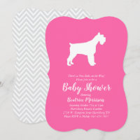 Miniature Schnauzer Dog Baby Shower Girl Pink