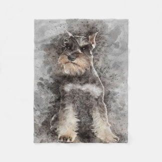 Miniature Schnauzer Dog Blanket Fleecedecke