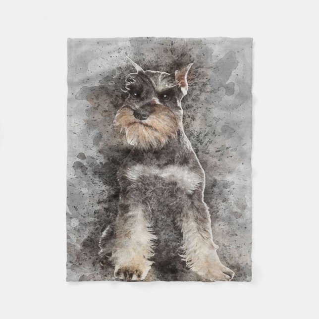 Miniature Schnauzer Dog Blanket Fleecedecke (Vorderseite)