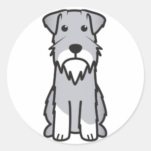 Miniature Schnauzer Dog Cartoon Runder Aufkleber