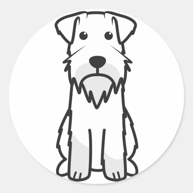 Miniature Schnauzer Dog Cartoon Runder Aufkleber (Vorderseite)