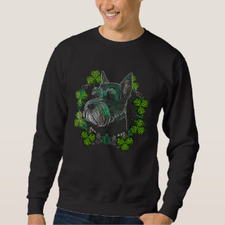 Miniature Schnauzer Dog Mandala Irish Shamrock St  Sweatshirt