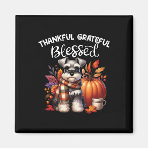Miniature Schnauzer Dog Pumpkin Gewürz glücklich F Magnet
