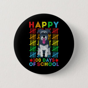 Miniature Schnauzer Dog Student Happy 100 Tage der Button